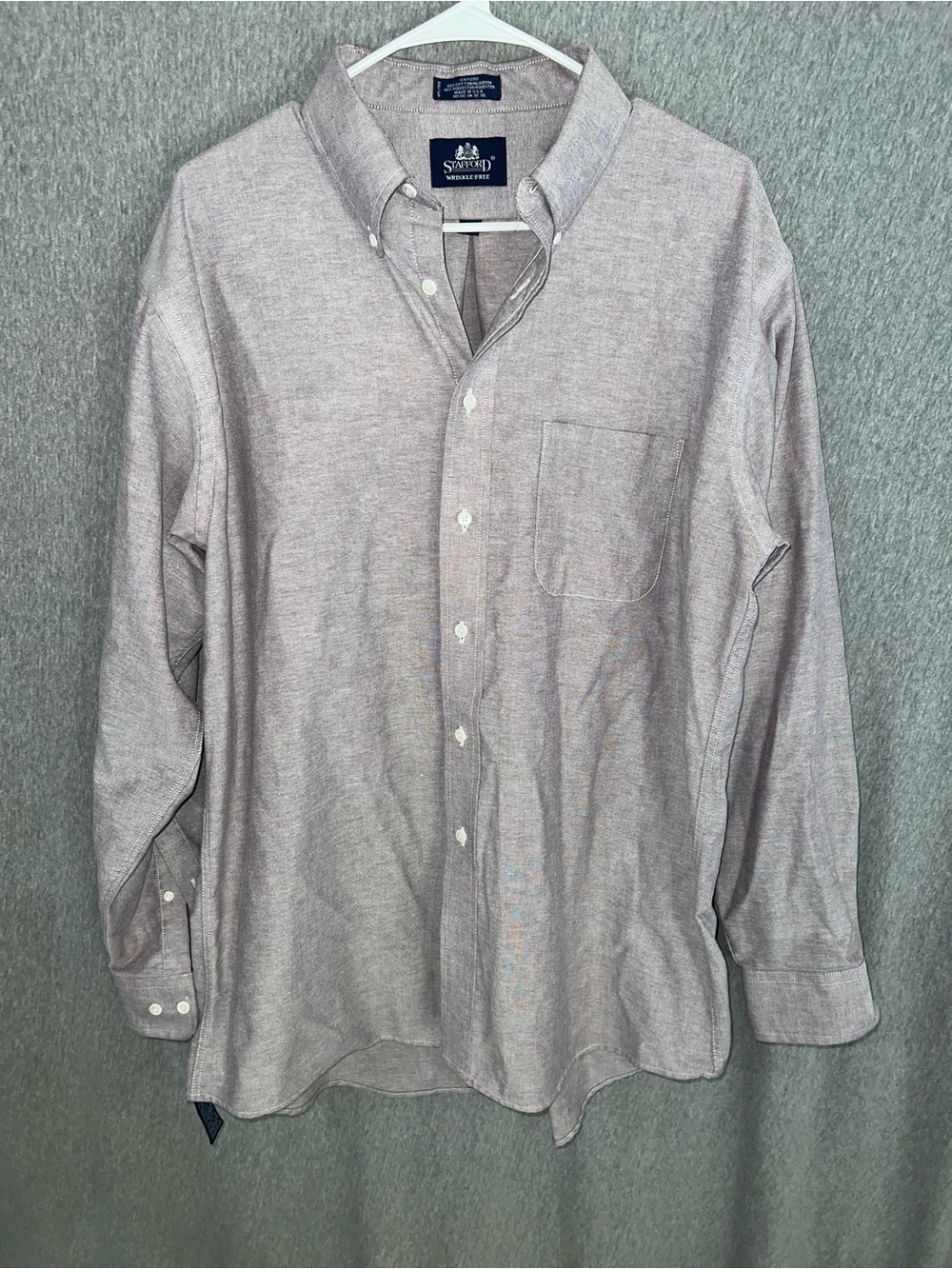 Stafford Men's Button-Down Shirt in Heather Mauve